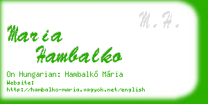 maria hambalko business card